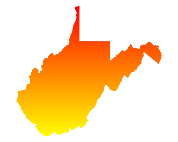 El mapa de West Virginia — Vector de stock