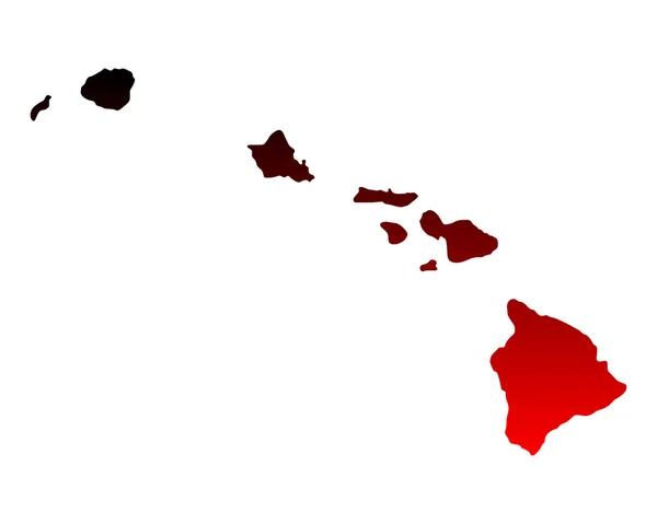 O mapa de Hawaii — Vetor de Stock
