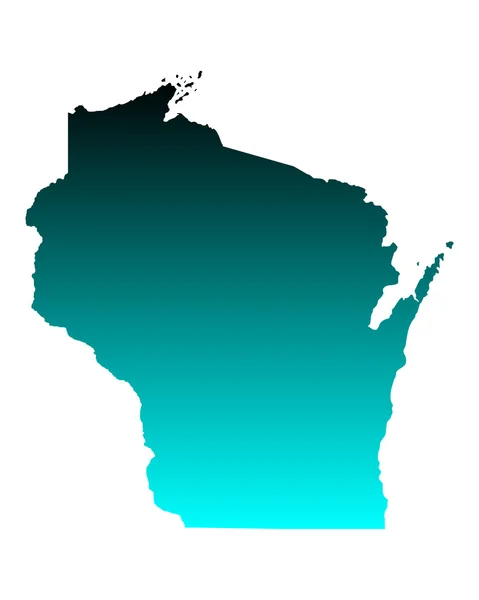 Kaart van wisconsin — Stockvector