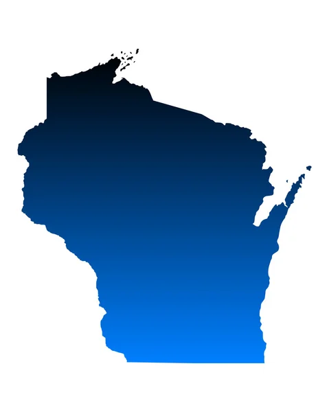 O mapa de Wisconsin —  Vetores de Stock