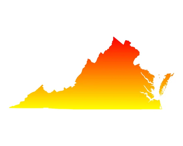 La mappa di Virginia — Vettoriale Stock