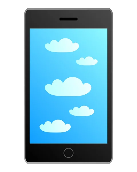 Smartphone in cloud — Stock Vector