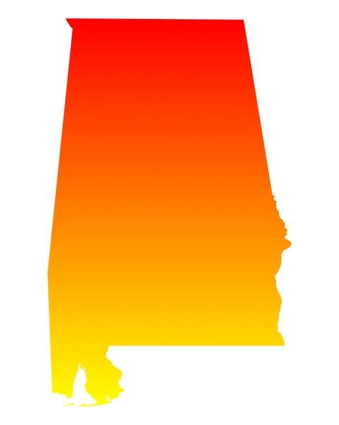 La carte de Alabama — Image vectorielle
