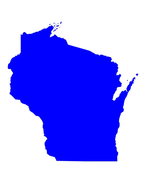 El mapa de Wisconsin — Archivo Imágenes Vectoriales