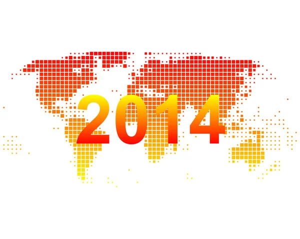 Mapa del mundo 2014 — Vector de stock