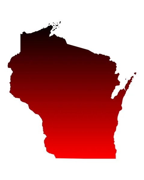 O mapa de Wisconsin — Vetor de Stock