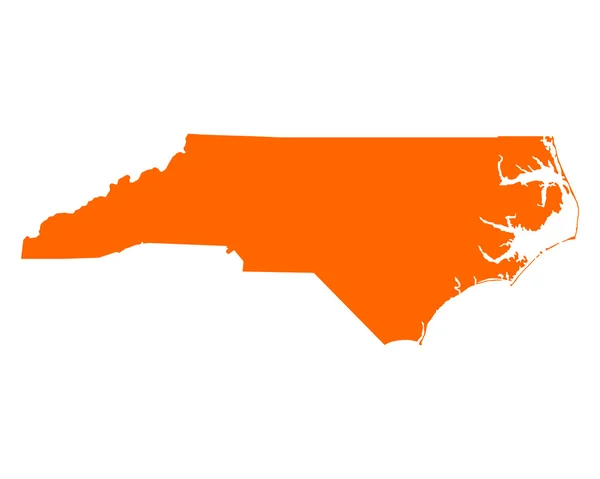 Kuzey Carolina Haritası — Stok Vektör