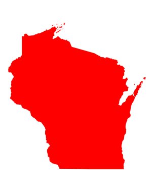 Map of Wisconsin clipart
