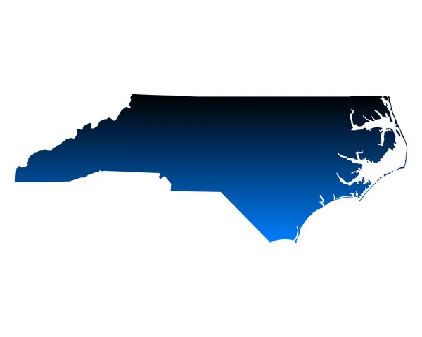 Kaart van North Carolina — Stockvector