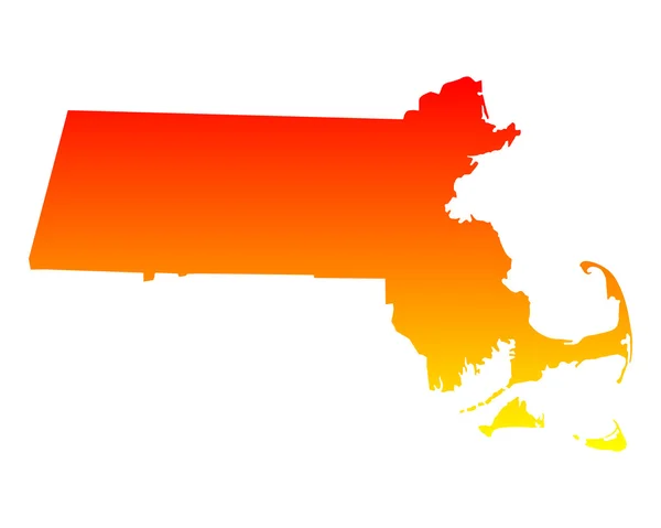 La carte de Massachusetts — Image vectorielle