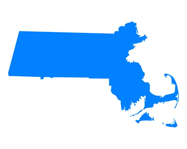 La carte de Massachusetts — Image vectorielle