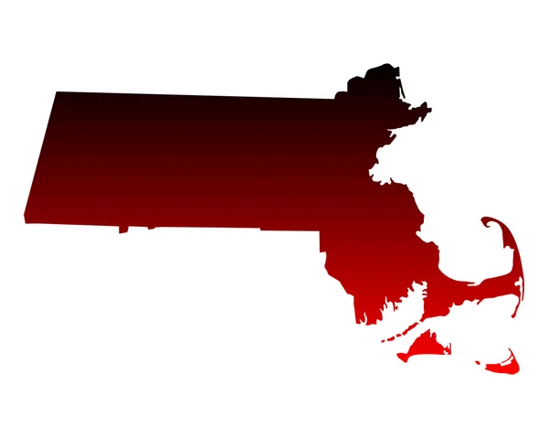 El mapa de Massachusetts — Archivo Imágenes Vectoriales