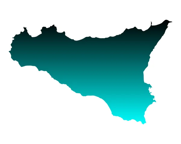 Kaart van Sicilië — Stockvector