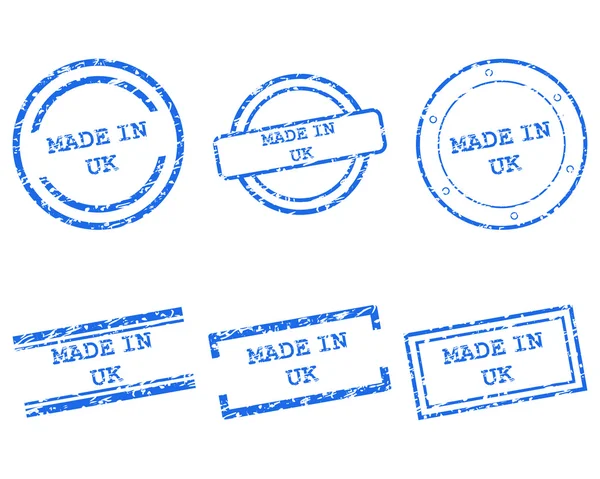 Made in UK francobolli — Vettoriale Stock