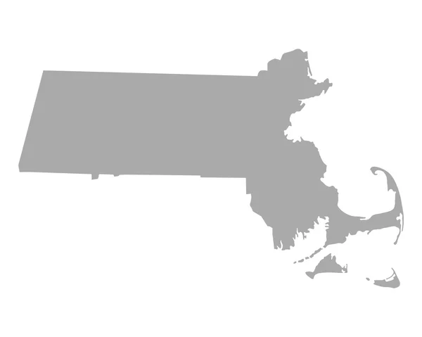 O mapa de Massachusetts —  Vetores de Stock