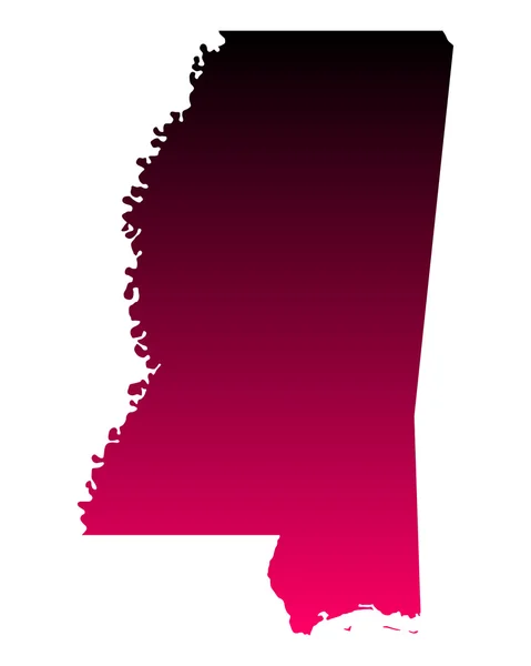 La mappa di Mississippi — Vettoriale Stock