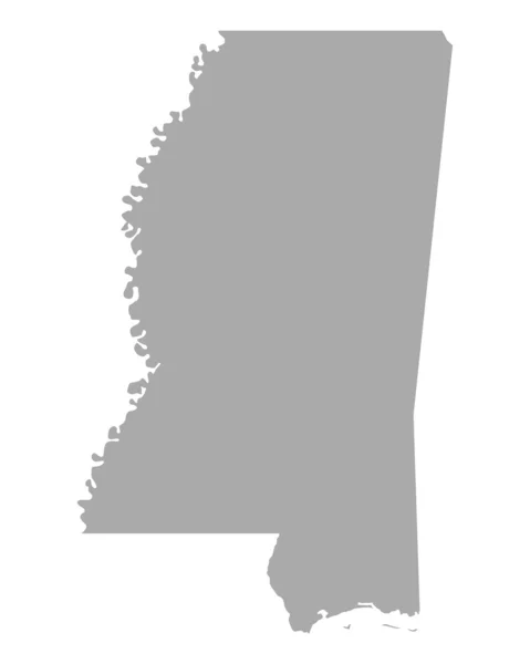 El mapa de Mississippi — Vector de stock