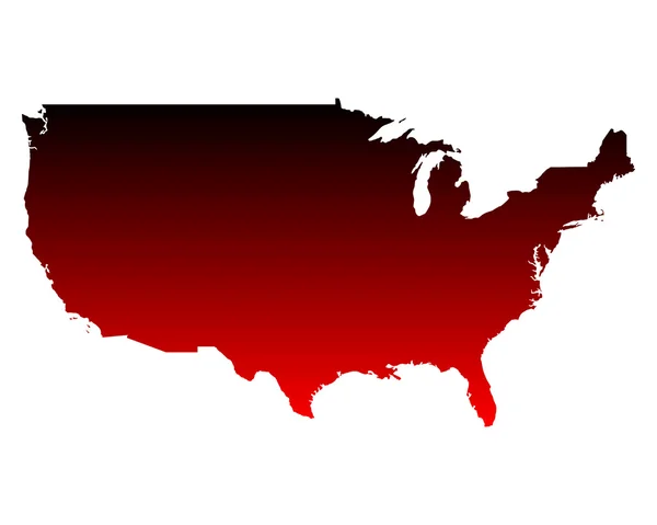 La mappa di USA — Vettoriale Stock