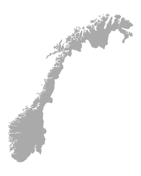 ノルウェー地図 — ストックベクタ