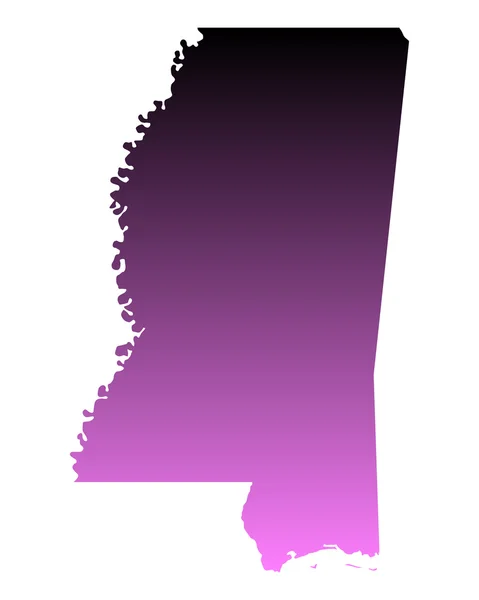 El mapa de Mississippi — Archivo Imágenes Vectoriales