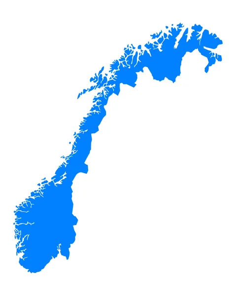 Norvégia térképe — Stock Vector