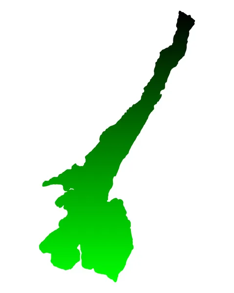 Mapa Gardského jezera — Stockový vektor