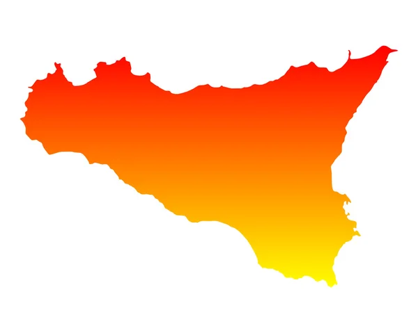 La carte de la Sicile — Image vectorielle