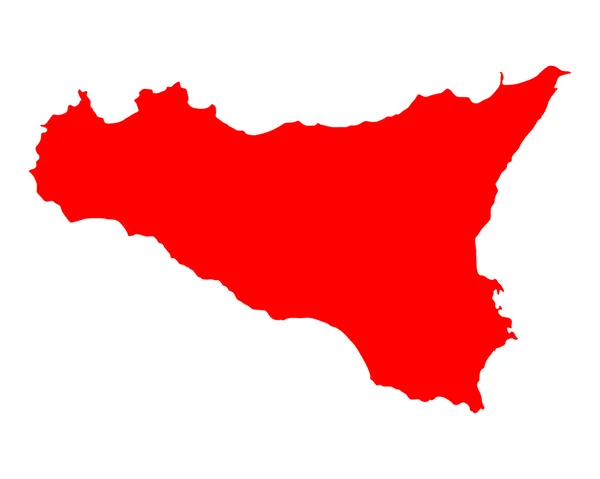 Mapa Sicílie — Stockový vektor