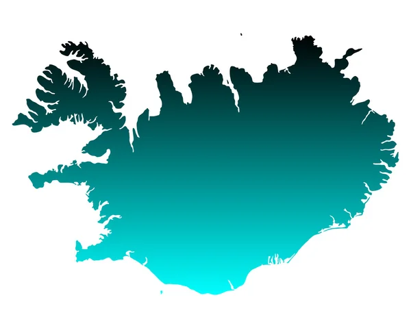 El mapa de Islandia — Vector de stock