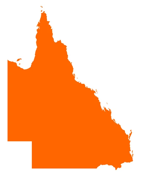 Mapa online de Queensland — Archivo Imágenes Vectoriales
