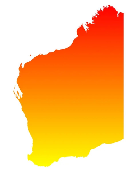 Mappa dell'Australia Occidentale — Vettoriale Stock