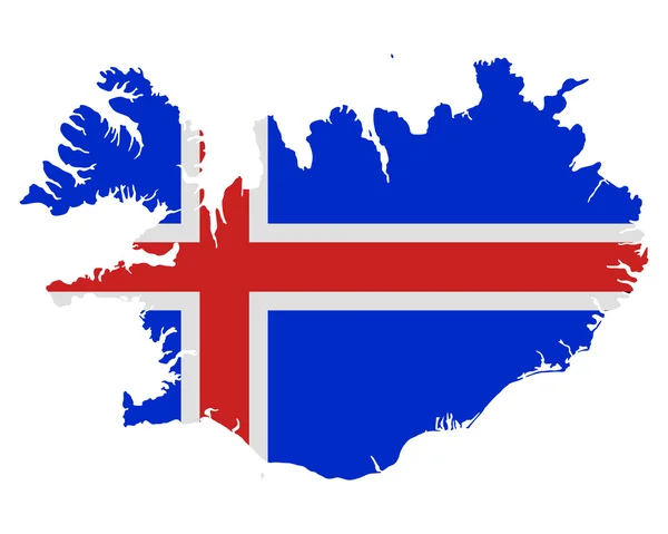 Carte et drapeau de l'Islande — Image vectorielle