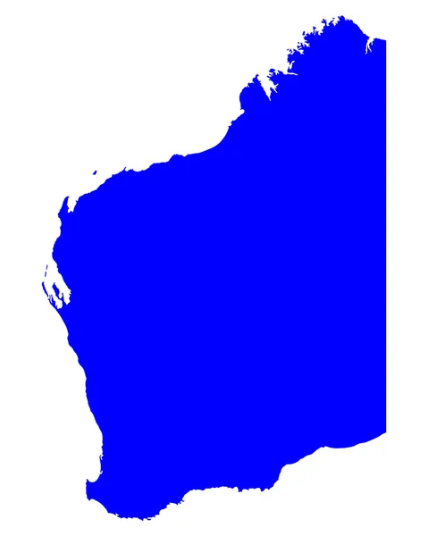 Mapa da Austrália Ocidental — Vetor de Stock