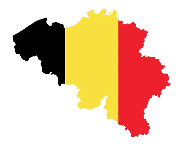 Mapa i bandera Belgii — Wektor stockowy