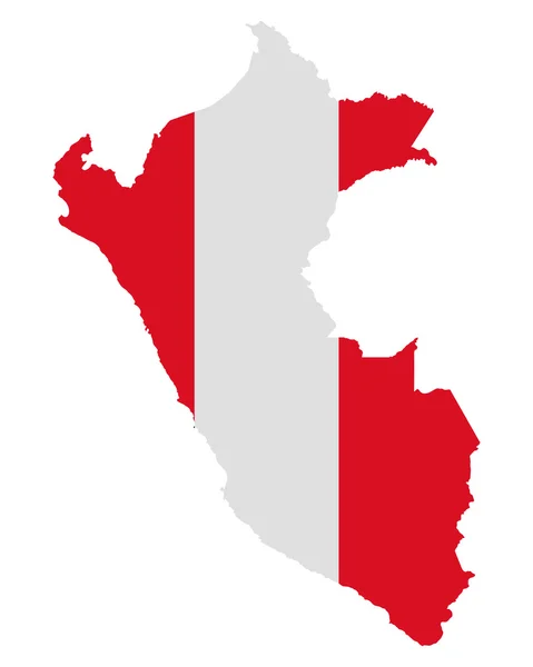 Mapa y bandera de Perú — Vector de stock
