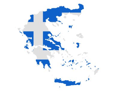 Yunanistan 'ın Harita ve Bayrağı