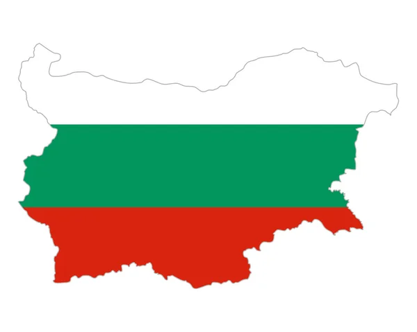 Karta och flagga över Bulgarien — Stock vektor