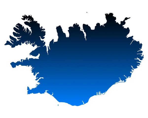 El mapa de Islandia — Vector de stock