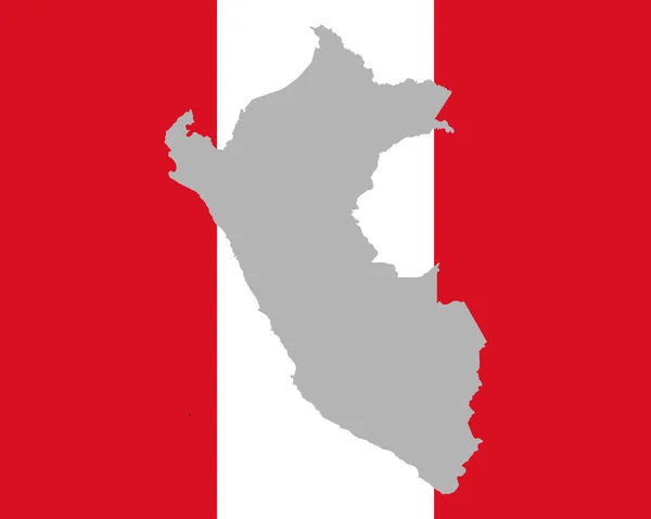 Mappa e bandiera di Peru — Vettoriale Stock