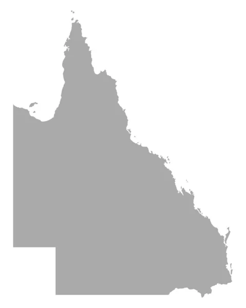 La mappa di Queensland — Vettoriale Stock