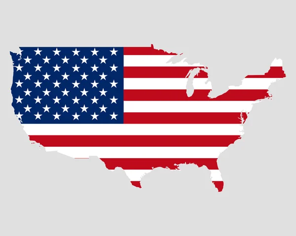 Map and flag of USA — Stock Vector