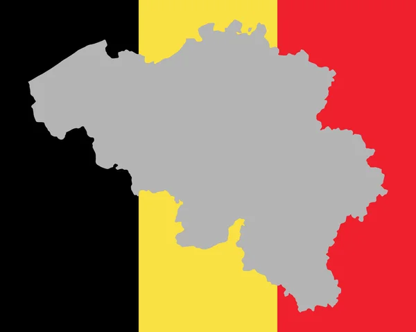 Mappa e Bandiera del Belgio — Vettoriale Stock