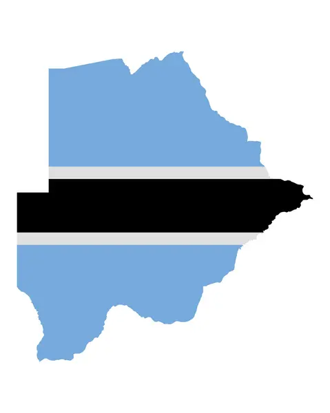 Kaart en de vlag van botswana — Stockvector