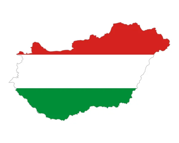 Mapa a vlajka Maďarska — Stockový vektor