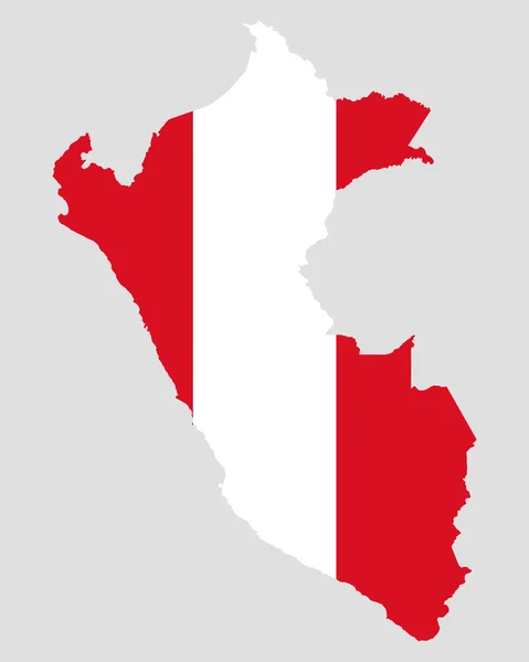 Mapa y bandera de Perú — Vector de stock