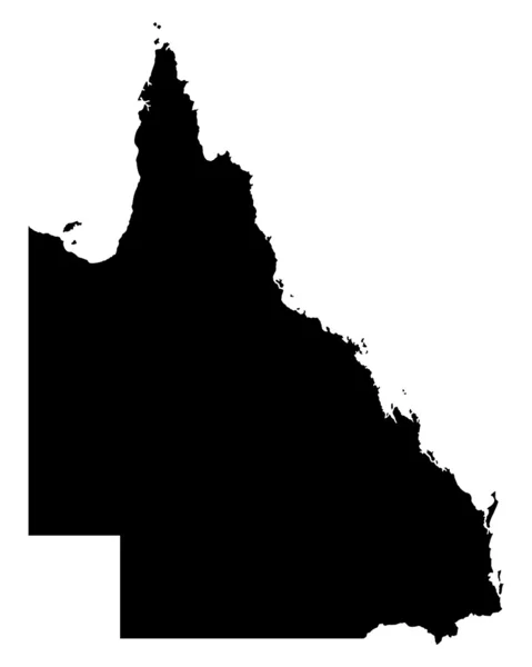 La carte de Queensland — Image vectorielle