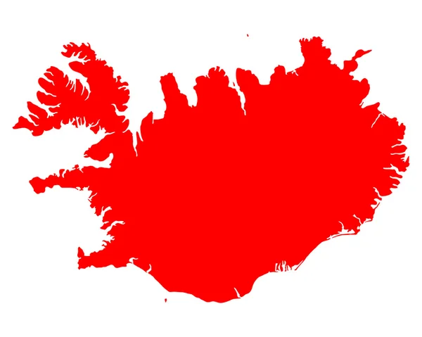La mappa di Islanda — Vettoriale Stock