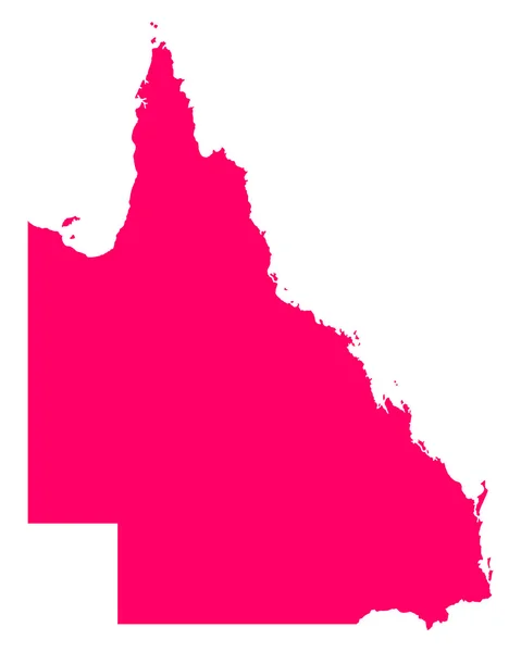 La carte de Queensland — Image vectorielle