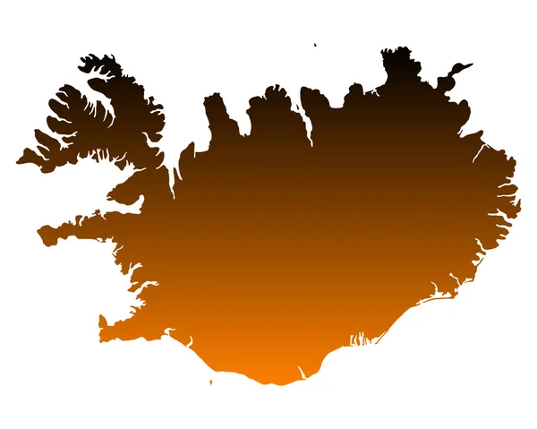 O mapa de Islândia — Vetor de Stock