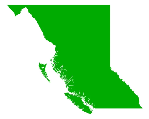 Kaart van British Columbia — Stockvector